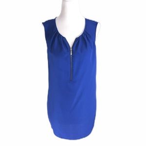Michael Kors Blue Sleeveless Blouse Size Large